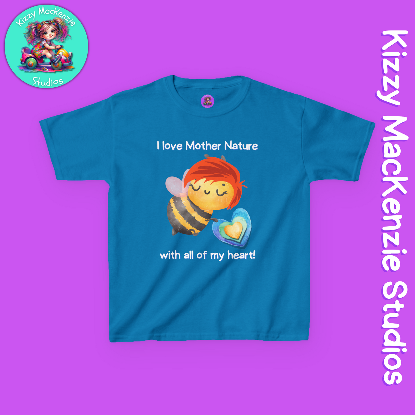 Wimblee the Bee Kids T-Shirt Mother Nature Tee Honey Bee Kids Clothes Gift for Child