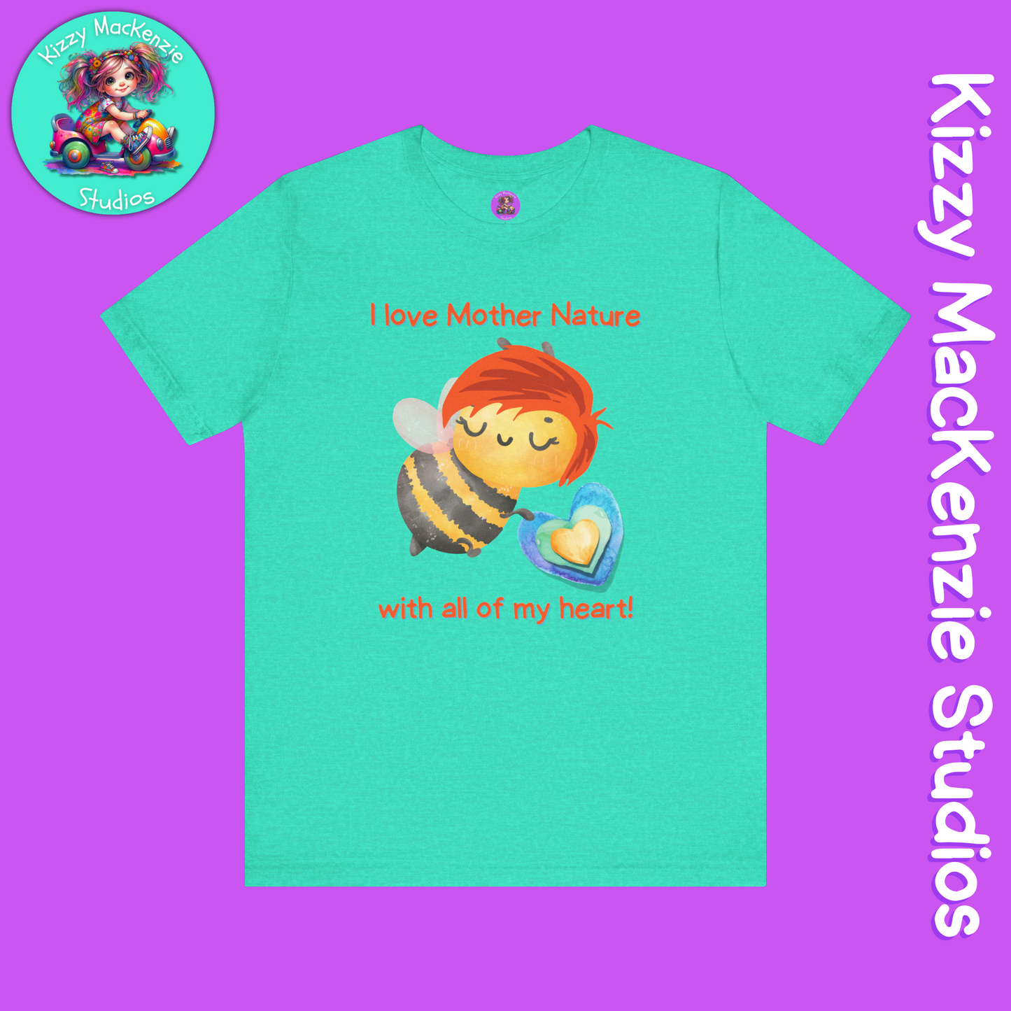 Wimblee the Bee Cotton T-Shirt Mother Nature Shirt Earth Day Gift for Him or Her Teacher Appreciation Gift Adult Unisex Jersey Short Sleeve T-Shirt