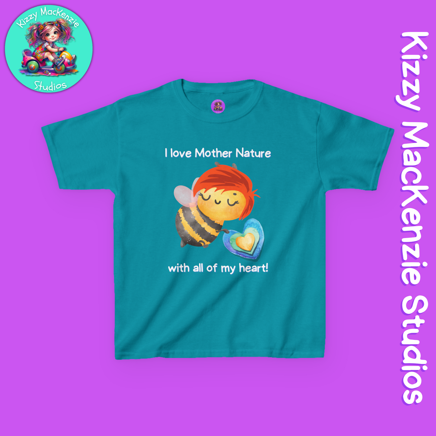 Wimblee the Bee Kids T-Shirt Mother Nature Tee Honey Bee Kids Clothes Gift for Child