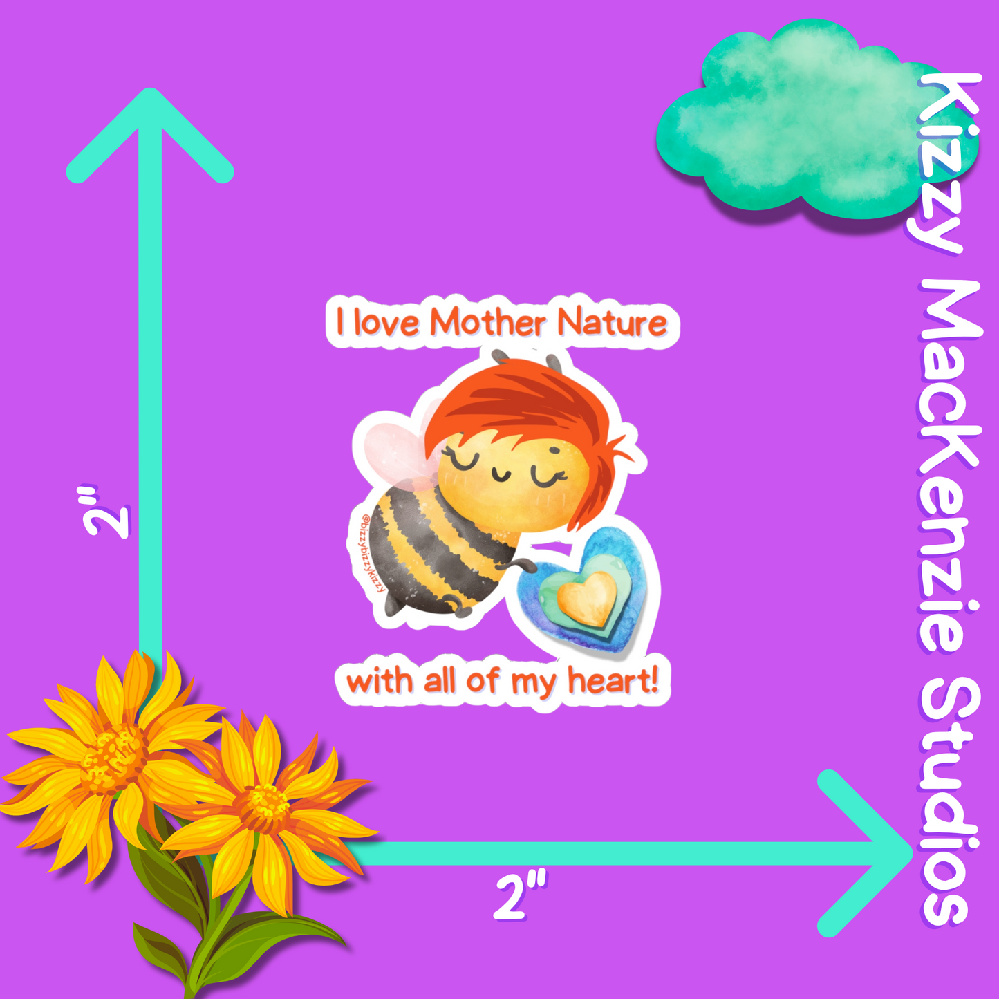 Wimblee The Bee Kiss-Cut Stickers Mother Nature Earth Day Gift for Teachers Honey Bee Conservation Stickers