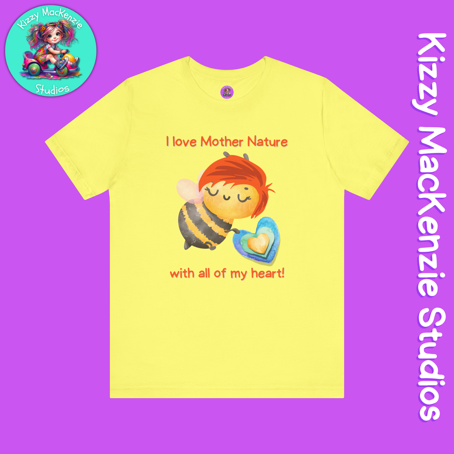 Wimblee the Bee Cotton T-Shirt Mother Nature Shirt Earth Day Gift for Him or Her Teacher Appreciation Gift Adult Unisex Jersey Short Sleeve T-Shirt