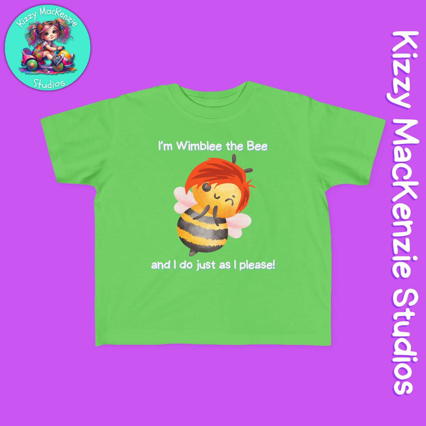 Wimblee the Bee Toddler's Tee Shirt Funny Honey Bee Gift for Toddler Clothes