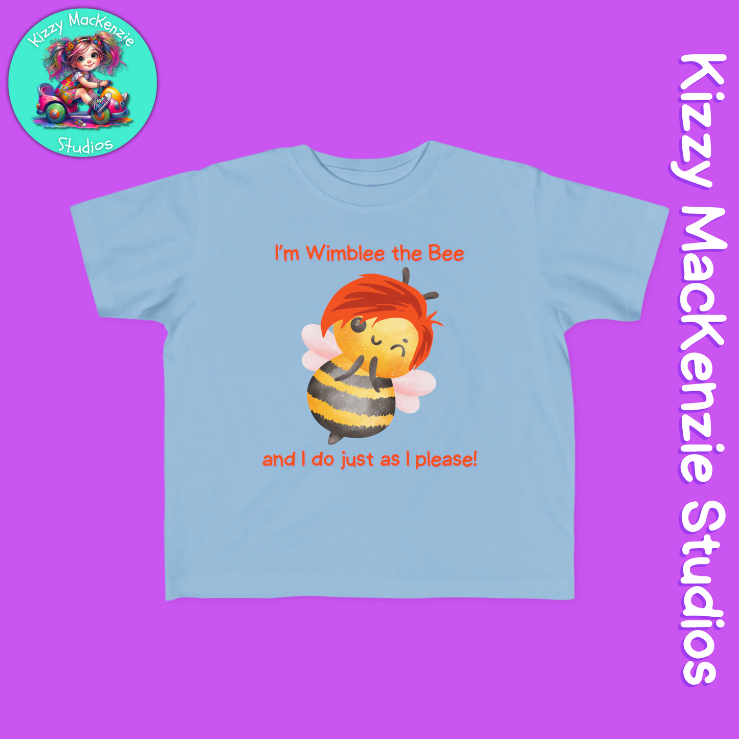 Wimblee the Bee Toddler's Tee Shirt Funny Honey Bee Gift for Toddler Clothes