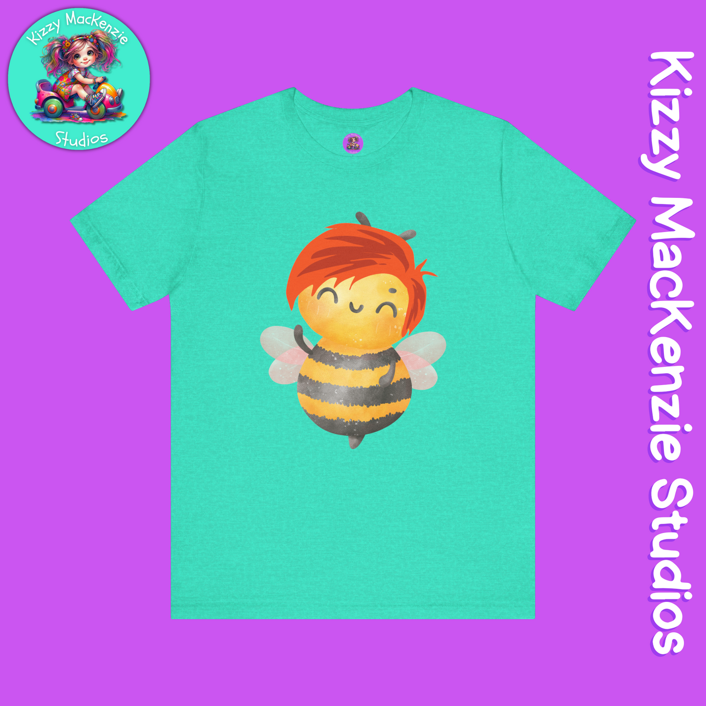 Wimblee the Bee Short Sleeve T-Shirt Honey Bee Lover Gift for Him or Her Bee Conservation Adult Unisex Jersey Short Sleeve T-Shirt