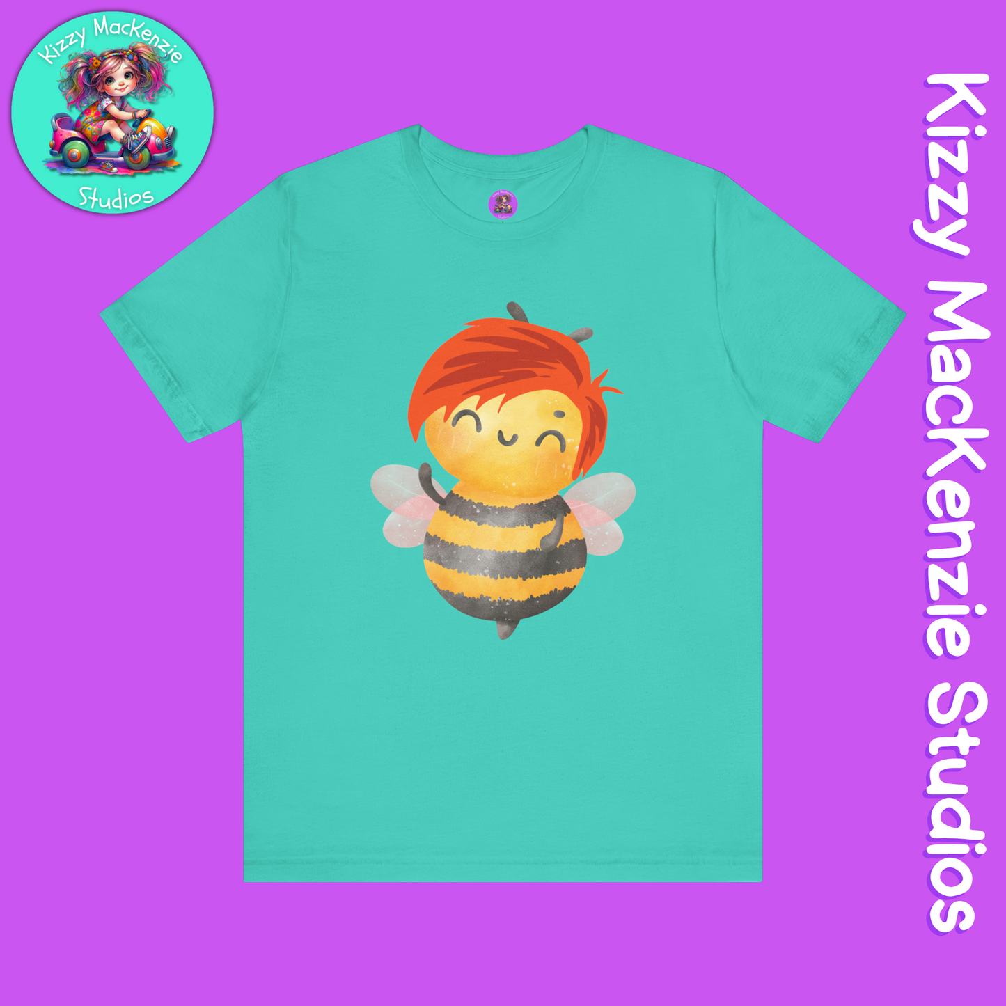 Wimblee the Bee Short Sleeve T-Shirt Honey Bee Lover Gift for Him or Her Bee Conservation Adult Unisex Jersey Short Sleeve T-Shirt