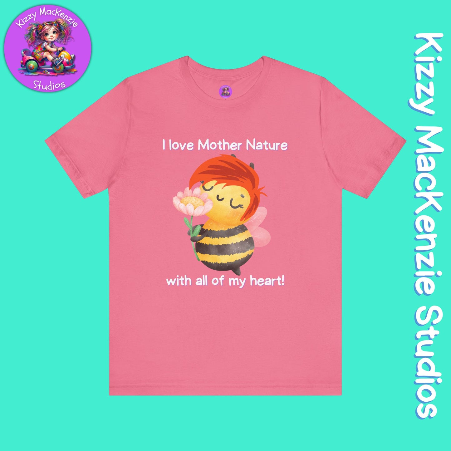 Wimblee the Bee T-Shirt Mother Nature Lover Gift Honey Bee Tee Flower Gift for Her Adult Unisex Jersey Short Sleeve T-Shirt