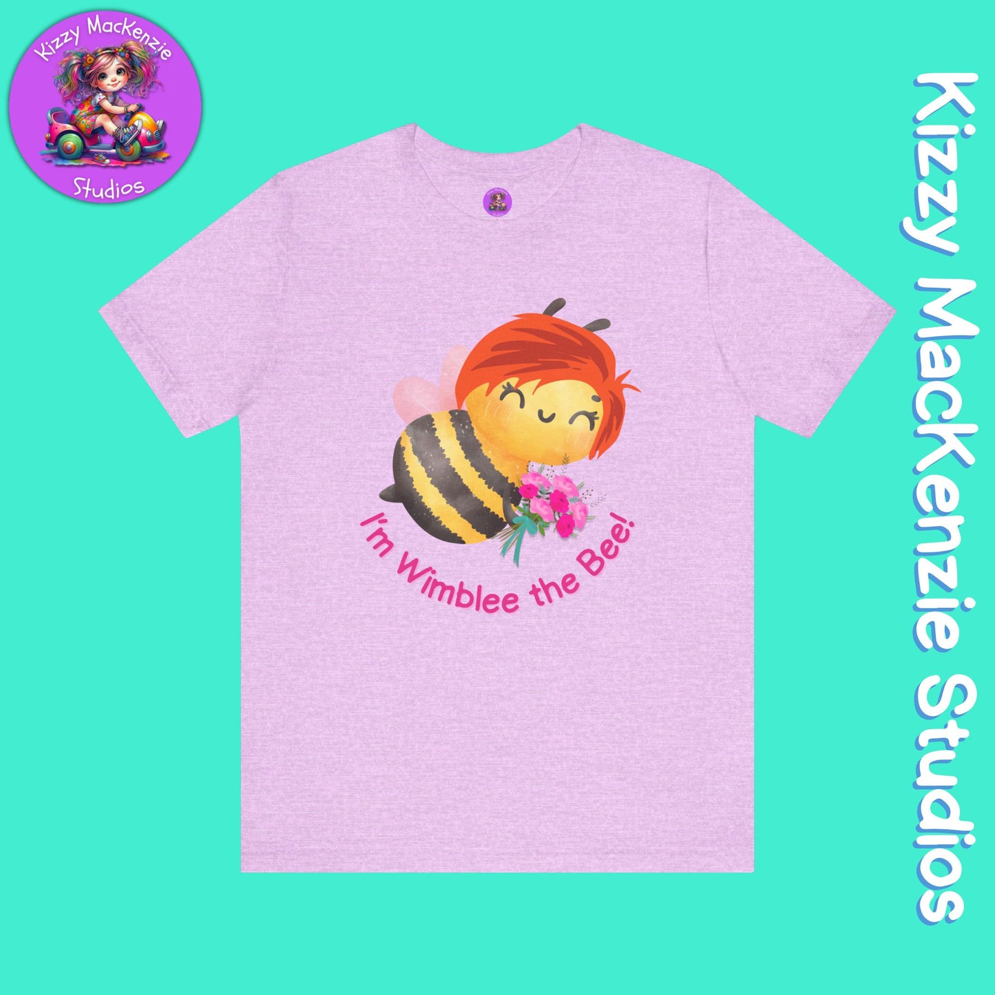 Wimblee the Bee T-Shirt Spring Tee Honey Bee Conservation Flower Gift for Teacher Bee Art Adult Unisex Jersey Short Sleeve T-Shirt