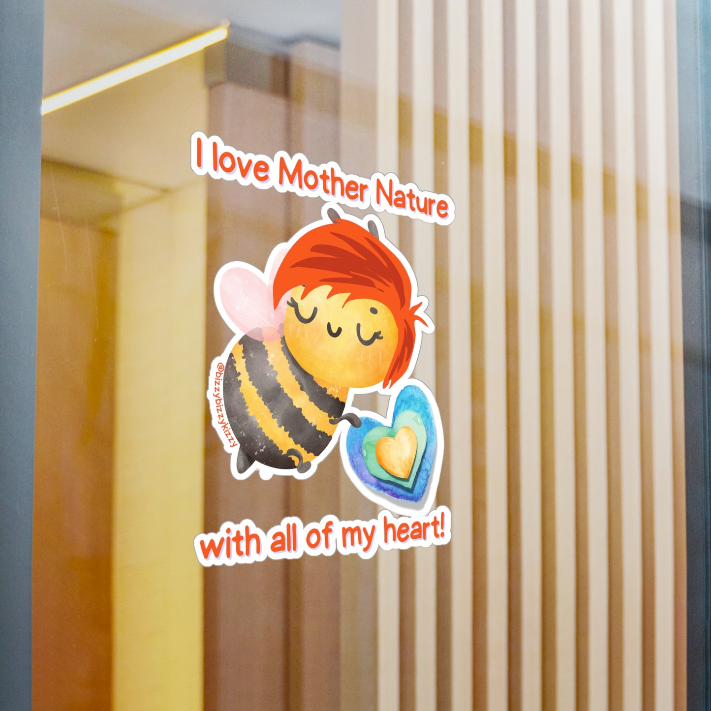 Wimblee the Bee Kiss-Cut Vinyl Decals Mother Nature Decal Honey Bee Lover Gift for Kids