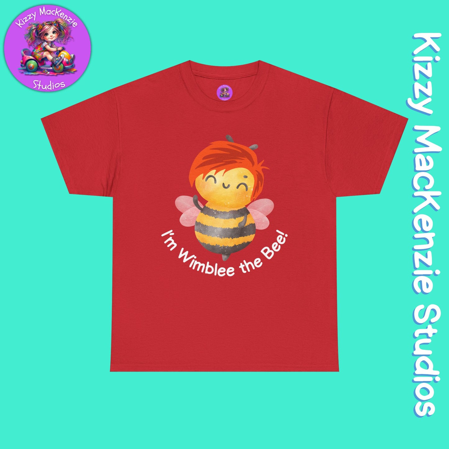 Wimblee the Bee Shirt Cute Honey Bee Tee Short Sleeve Shirt Redhead Gift for Him or Her Environment Shirt Adult Unisex Heavy Cotton Tee