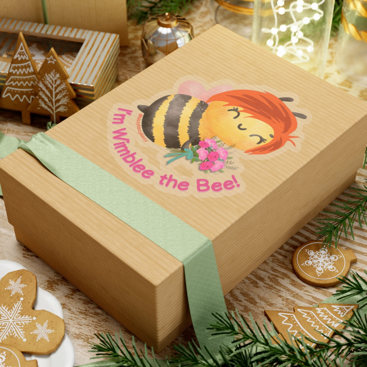 Wimblee the Bee Kiss-Cut Stickers Spring Flowers Gift Red-Haired Character for Kids Colorful Honey Bee Stickers