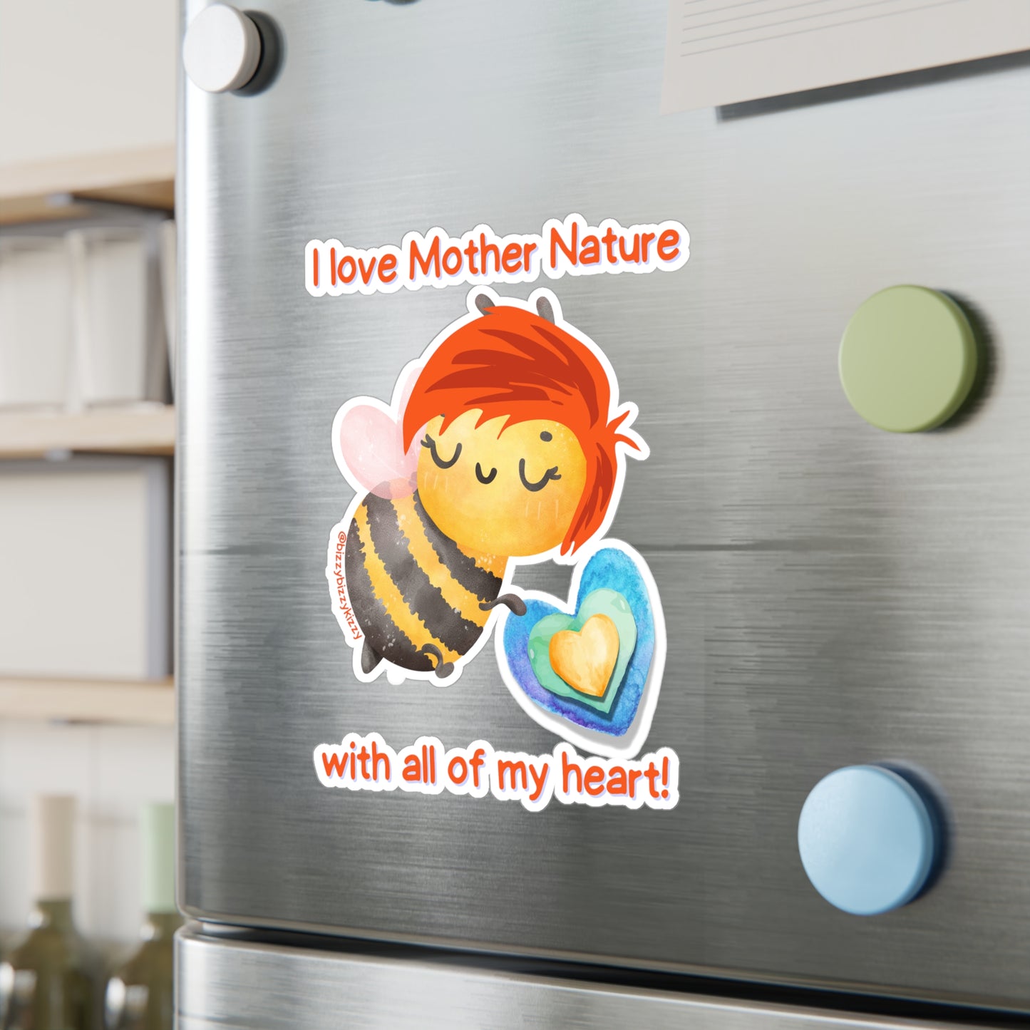 Wimblee the Bee Kiss-Cut Vinyl Decals Mother Nature Decal Honey Bee Lover Gift for Kids