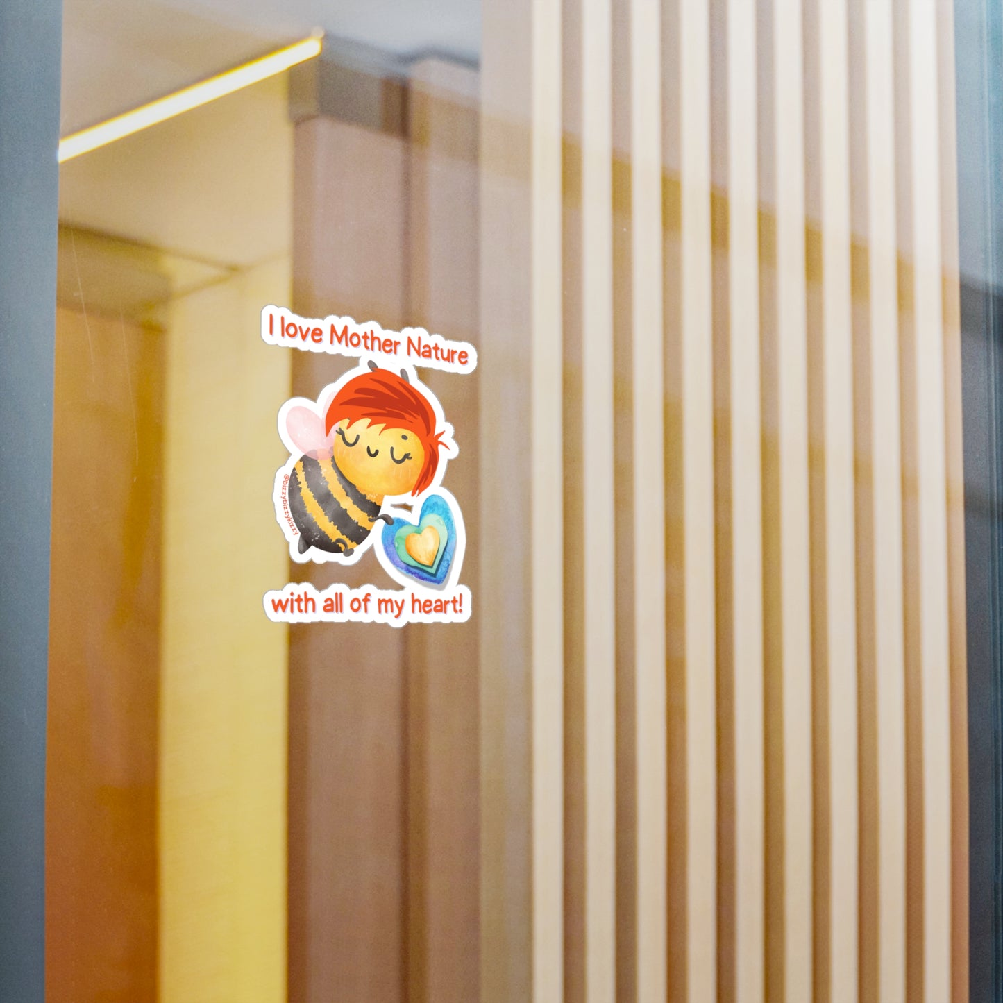 Wimblee the Bee Kiss-Cut Vinyl Decals Mother Nature Decal Honey Bee Lover Gift for Kids