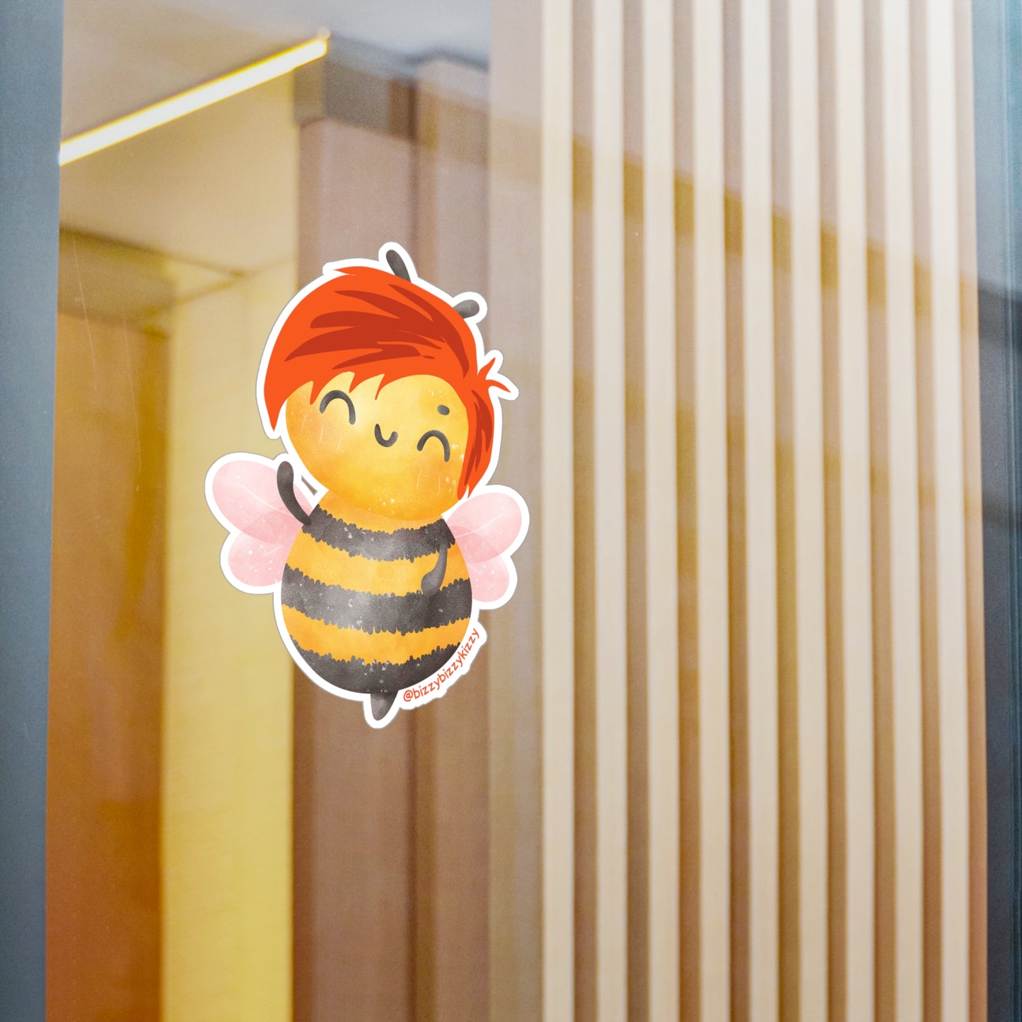 Wimblee the Bee Decal Colorful Honey Bee Kiss-Cut Vinyl Decals Cute Bee Art Gift