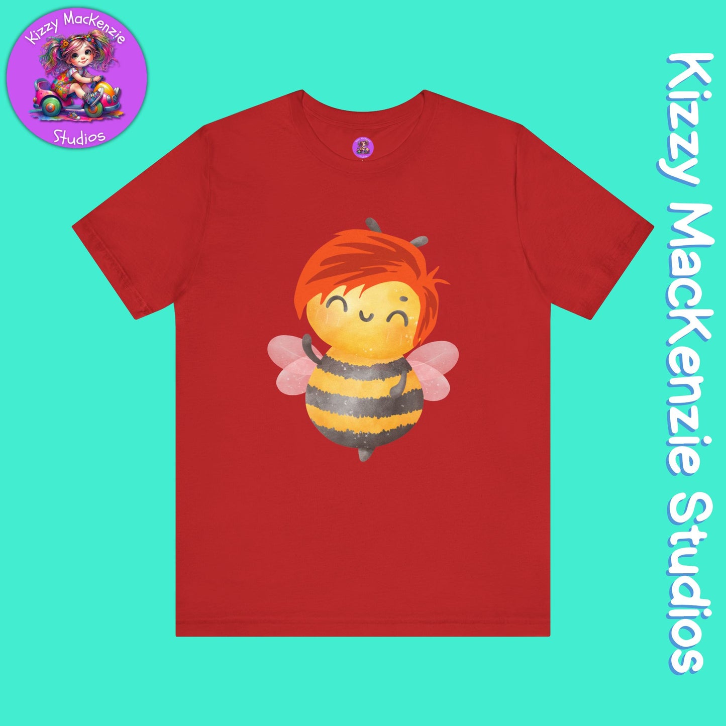 Wimblee the Bee Short Sleeve T-Shirt Honey Bee Lover Gift for Him or Her Bee Conservation Adult Unisex Jersey Short Sleeve T-Shirt
