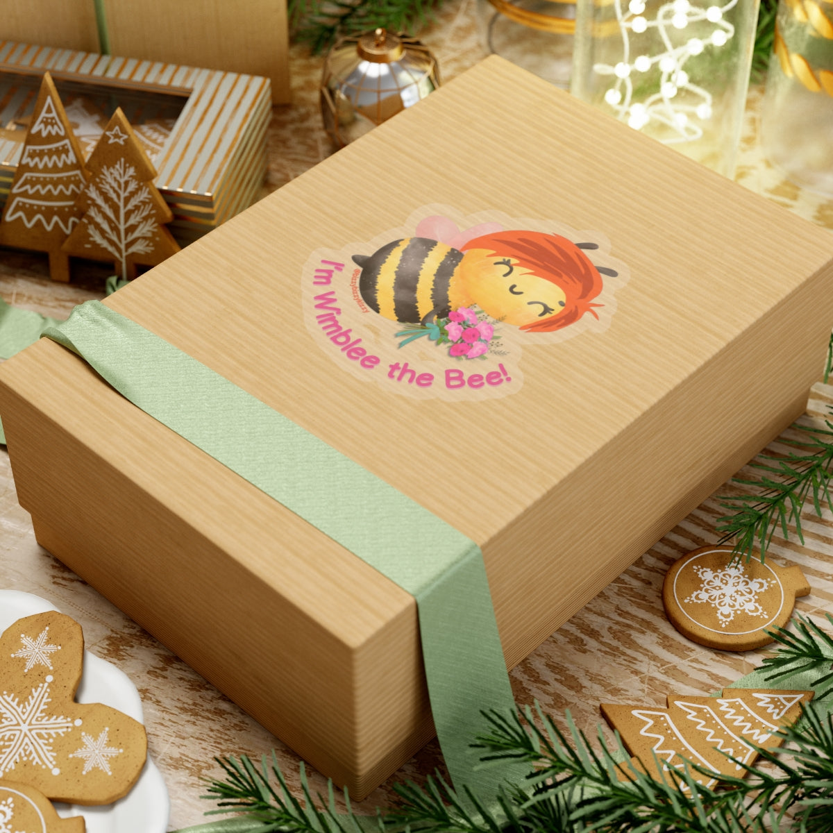 Wimblee the Bee Kiss-Cut Stickers Spring Flowers Gift Red-Haired Character for Kids Colorful Honey Bee Stickers