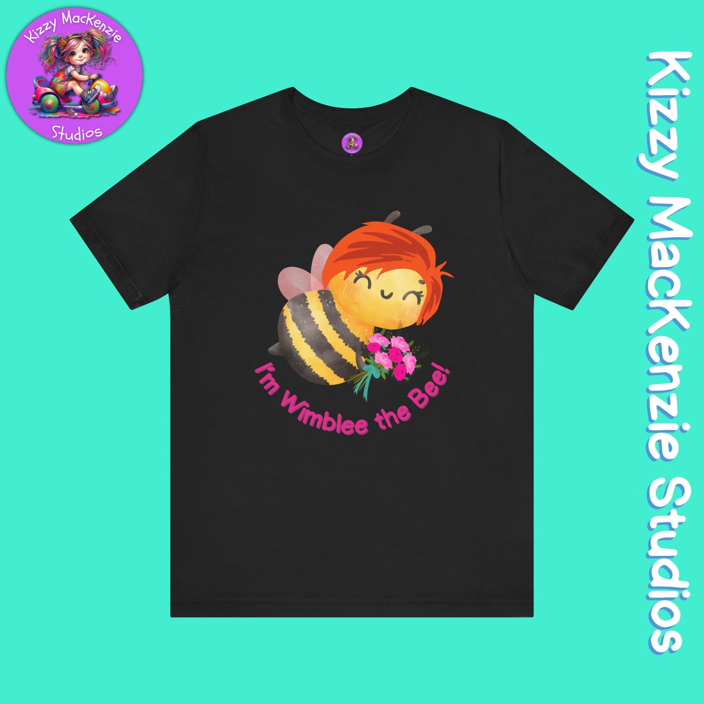 Wimblee the Bee T-Shirt Spring Tee Honey Bee Conservation Flower Gift for Teacher Bee Art Adult Unisex Jersey Short Sleeve T-Shirt