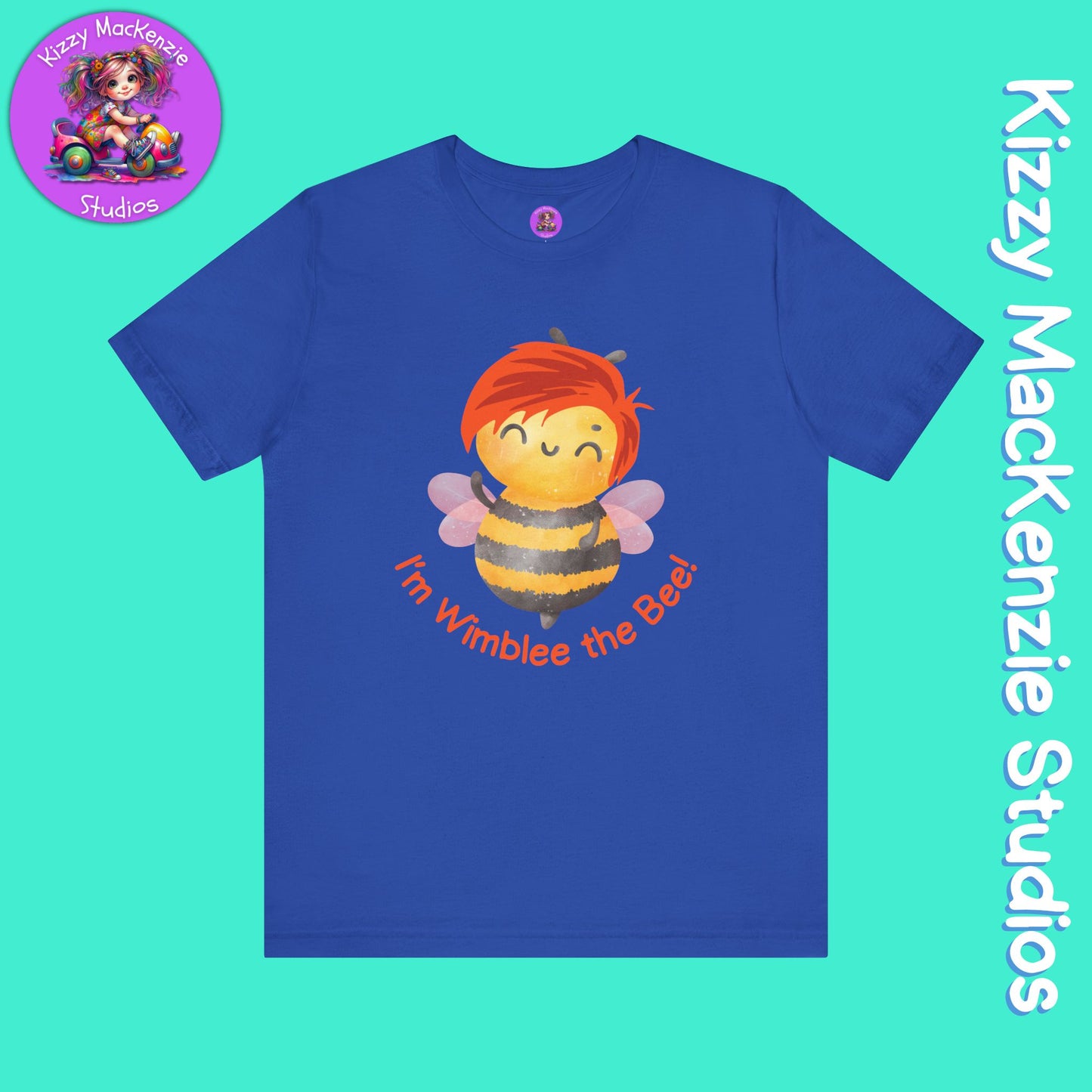 Wimblee the Bee Tee Shirt Red-Haired Honey Bee Gift for Him or Her Colorful Nature Art Adult Unisex Jersey Short Sleeve T-Shirt
