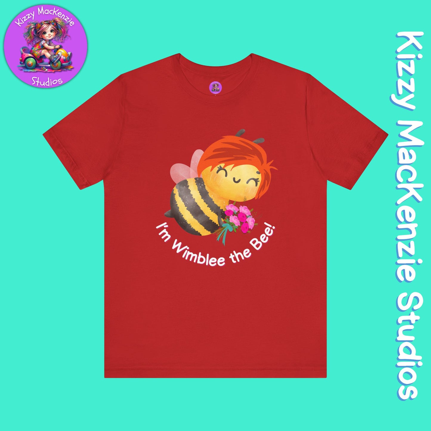 Wimblee the Bee T-Shirt Spring Tee Honey Bee Conservation Flower Gift for Teacher Bee Art Adult Unisex Jersey Short Sleeve T-Shirt