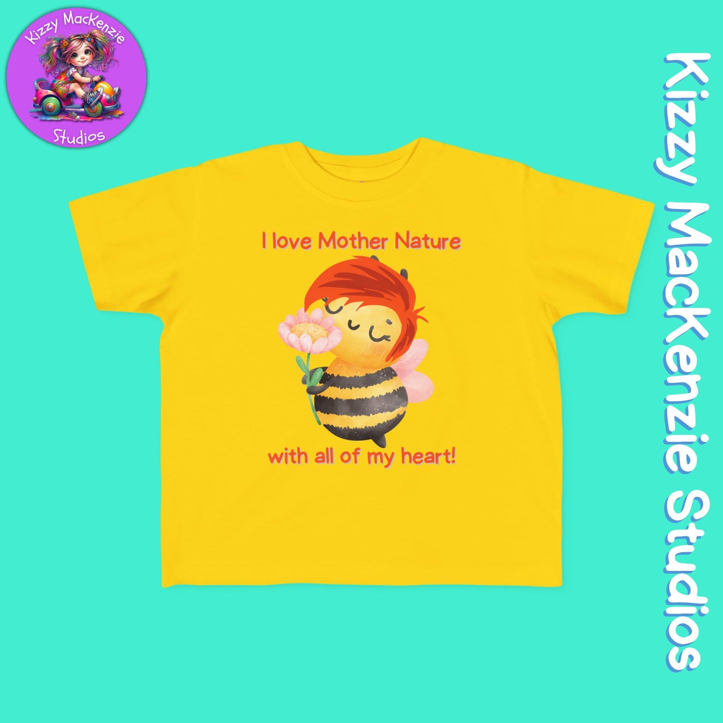 Wimblee the Bee Toddler's Fine Jersey Tee I Love Mother Nature Shirt for Toddler Clothes