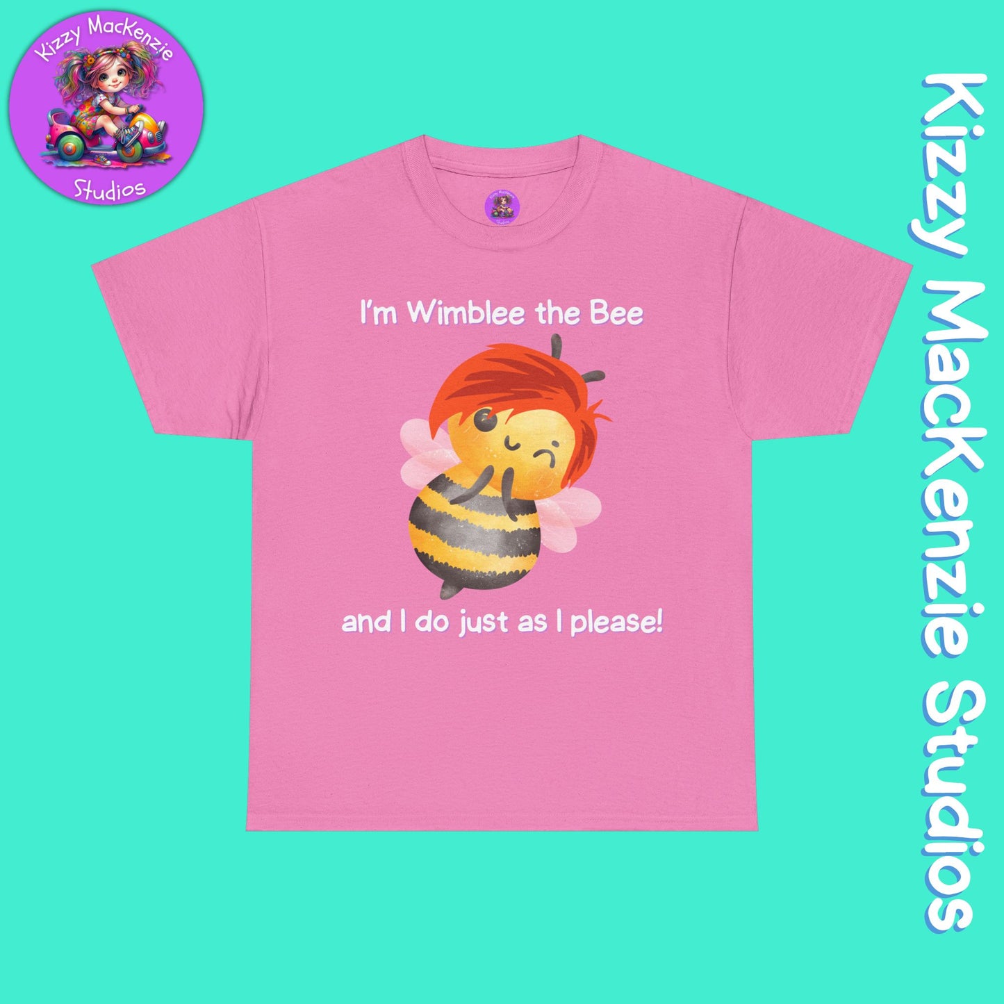 Wimblee the Bee Funny Honey Bee T-Shirt Spring Tee for Him or Her Teacher Appreciation Gift Unisex Heavy Cotton Tee