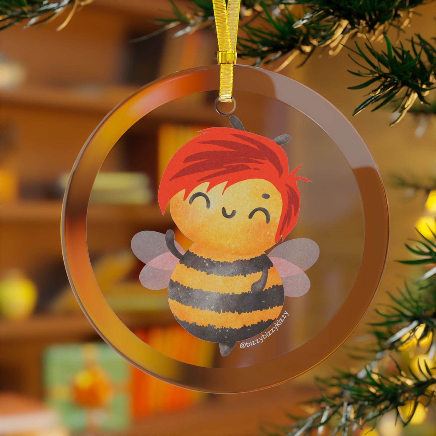 Wimblee the Bee Christmas Ornament Cute Honey Bee Gift Colorful Holiday Decor Bee Art