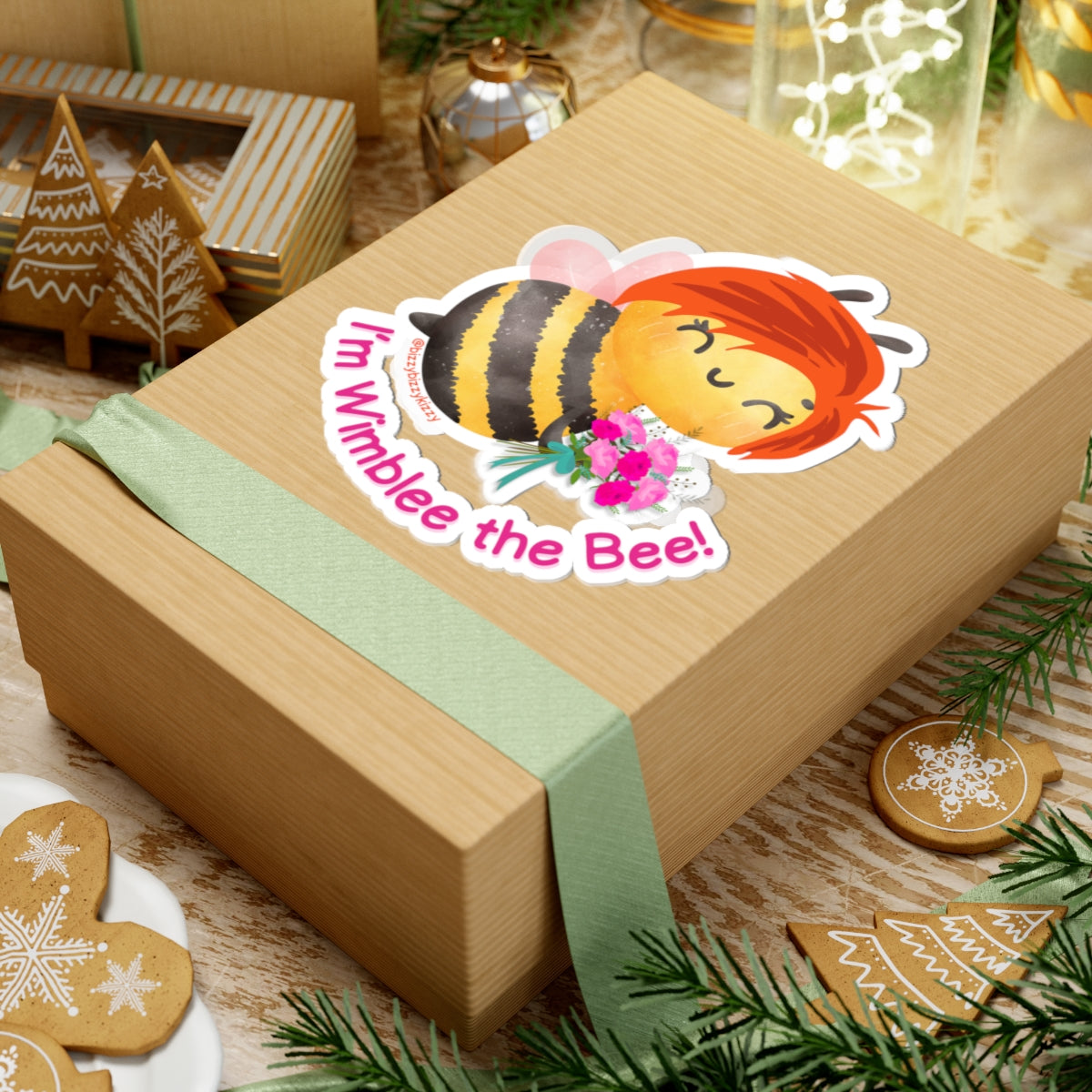Wimblee the Bee Kiss-Cut Stickers Spring Flowers Gift Red-Haired Character for Kids Colorful Honey Bee Stickers