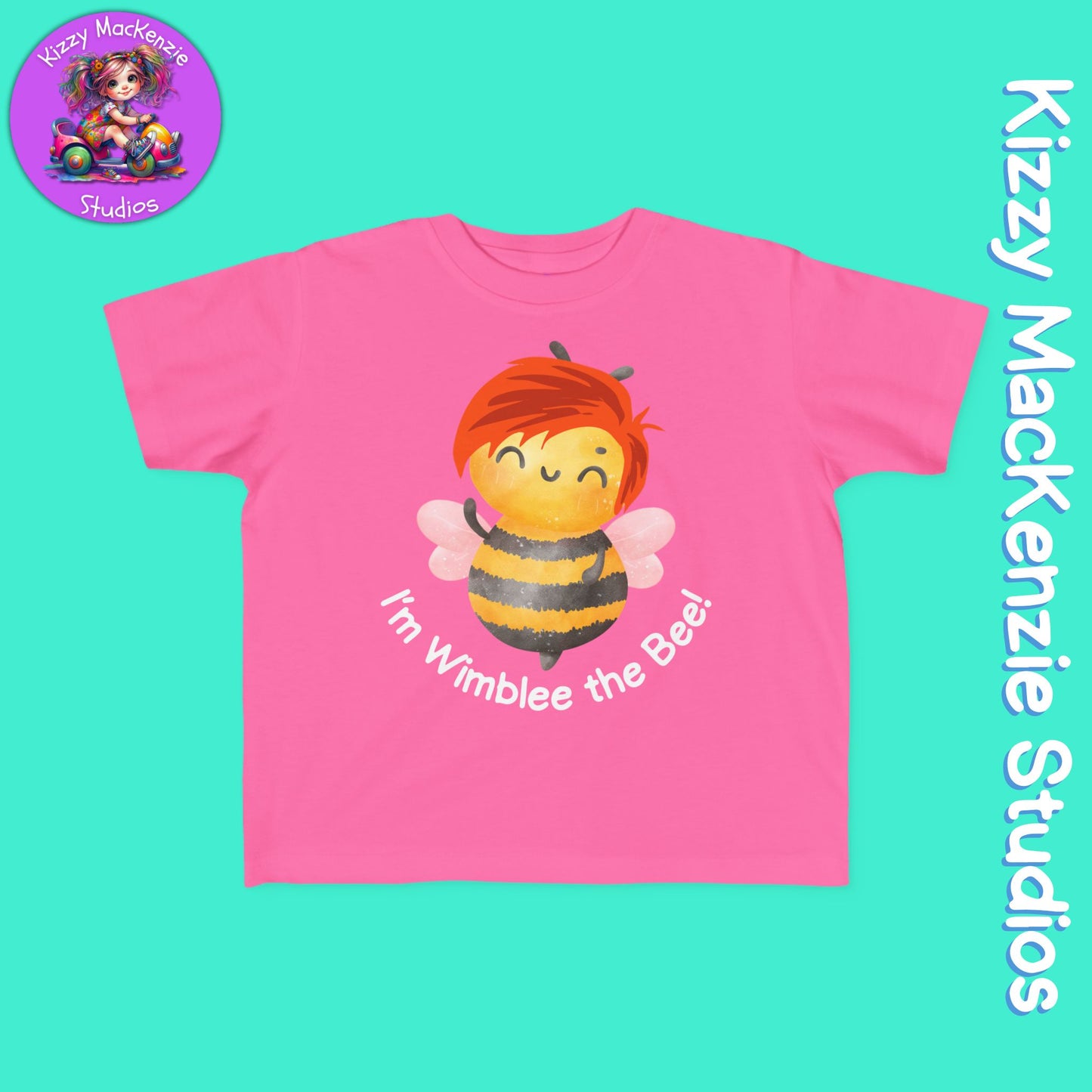 Wimblee the Bee Shirt Colorful Honey Bee Red-Haired Gift for Child Fine Jersey Tee for Toddler Clothes