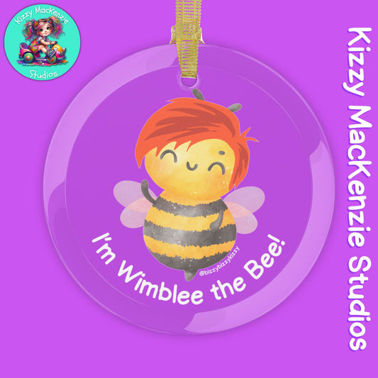 Wimblee the Bee Christmas Decorations Glass Ornament Honey Bee Lover Red-Haired Gift