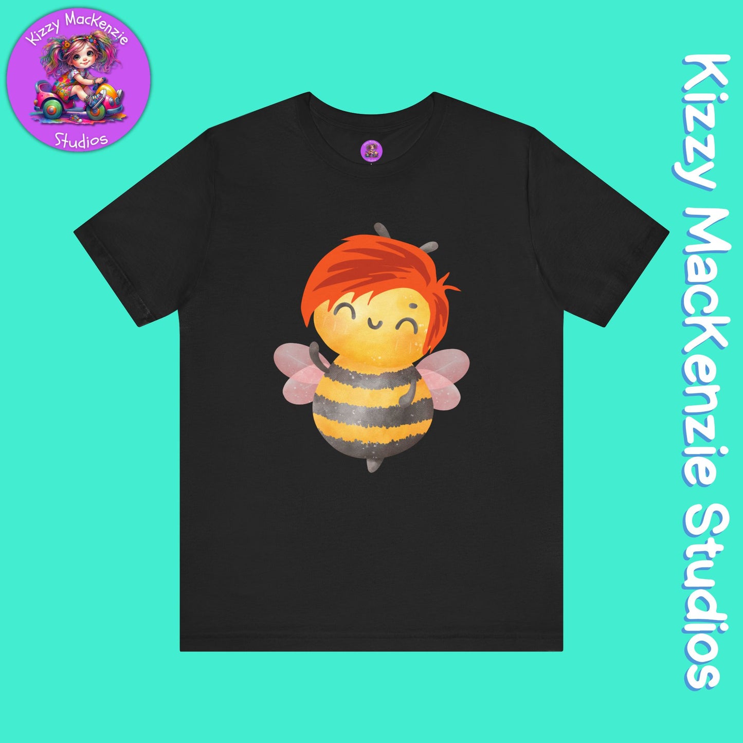 Wimblee the Bee Short Sleeve T-Shirt Honey Bee Lover Gift for Him or Her Bee Conservation Adult Unisex Jersey Short Sleeve T-Shirt