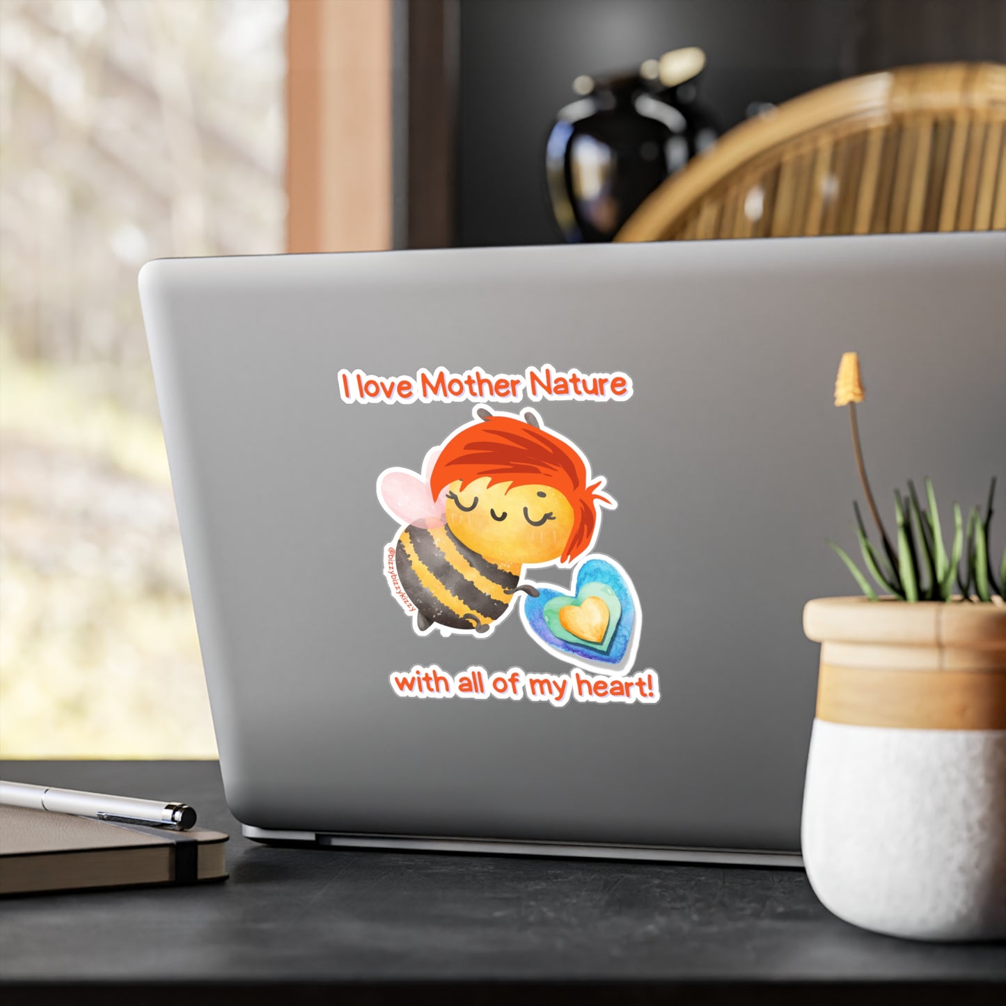 Wimblee the Bee Kiss-Cut Vinyl Decals Mother Nature Decal Honey Bee Lover Gift for Kids