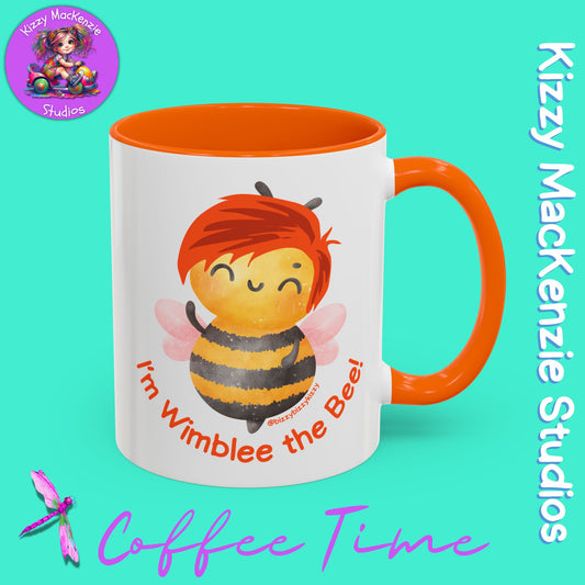 Wimblee the Bee Accent Coffee Mug Colorful Art Teacher Gifts Housewarming Present Funny Insect