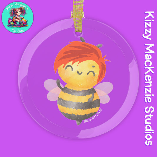 Wimblee the Bee Christmas Ornament Cute Honey Bee Gift Colorful Holiday Decor Bee Art