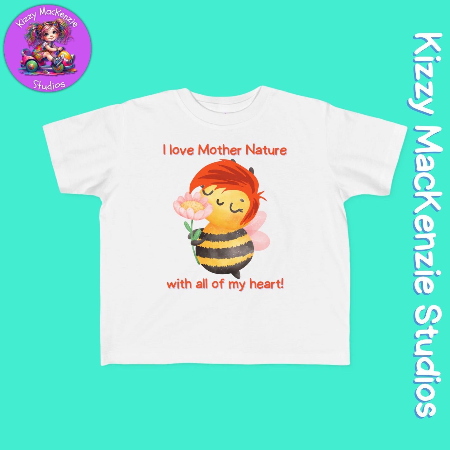 Wimblee the Bee Toddler's Fine Jersey Tee I Love Mother Nature Shirt for Toddler Clothes