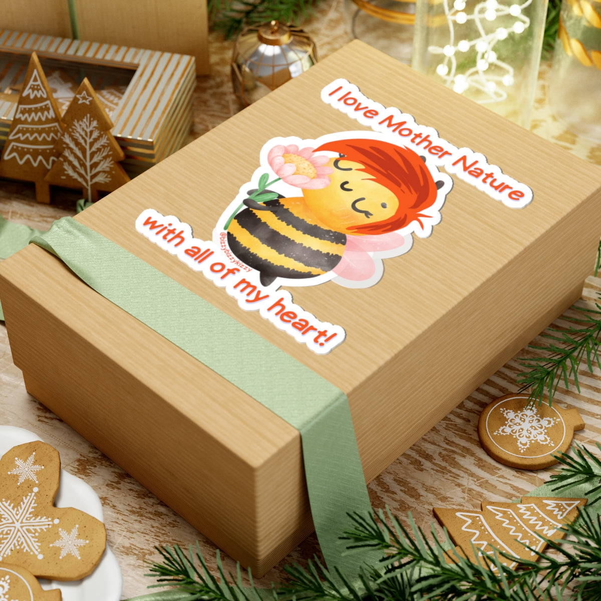 Wimblee The Bee Kiss-Cut Stickers Nature Stickers for Kids I Love Mother Nature Gift Honey Bee Appreciation