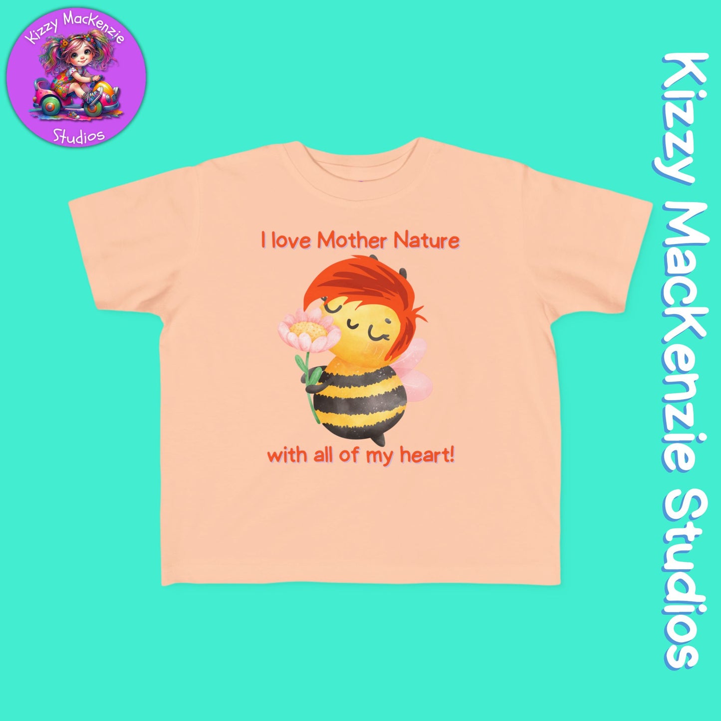 Wimblee the Bee Toddler's Fine Jersey Tee I Love Mother Nature Shirt for Toddler Clothes