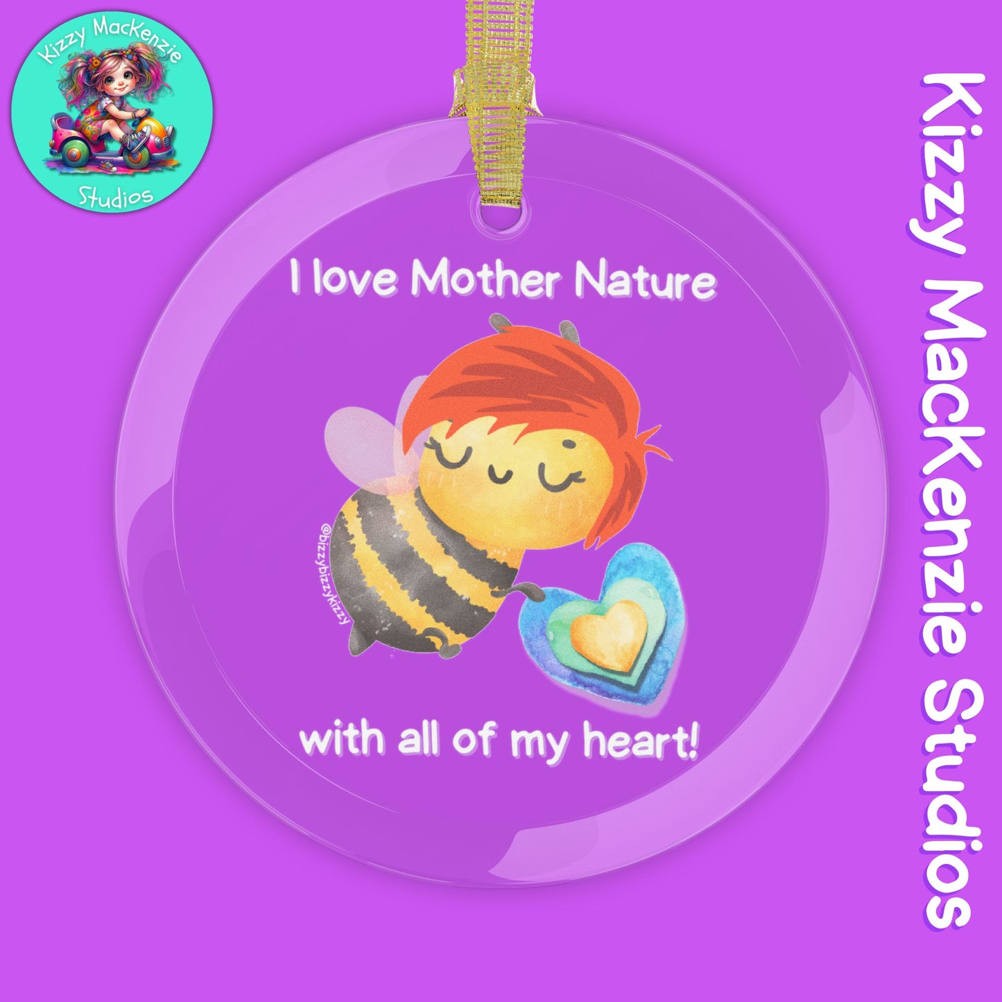 Wimblee the Bee Ornament Holiday Gift Mother Nature Glass Ornaments Nature Lover Gift