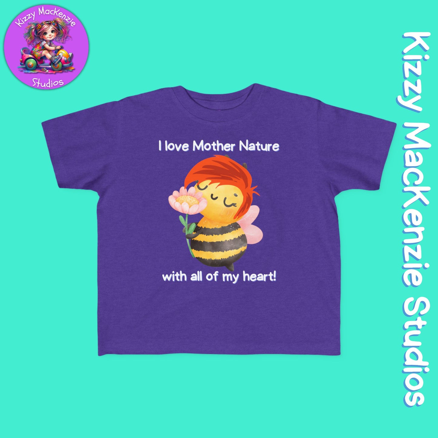 Wimblee the Bee Toddler's Fine Jersey Tee I Love Mother Nature Shirt for Toddler Clothes