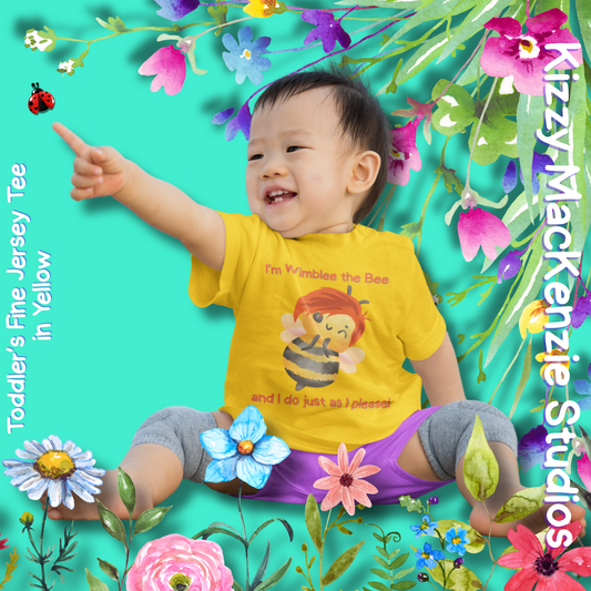 Wimblee the Bee Toddler's Tee Shirt Funny Honey Bee Gift for Toddler Clothes