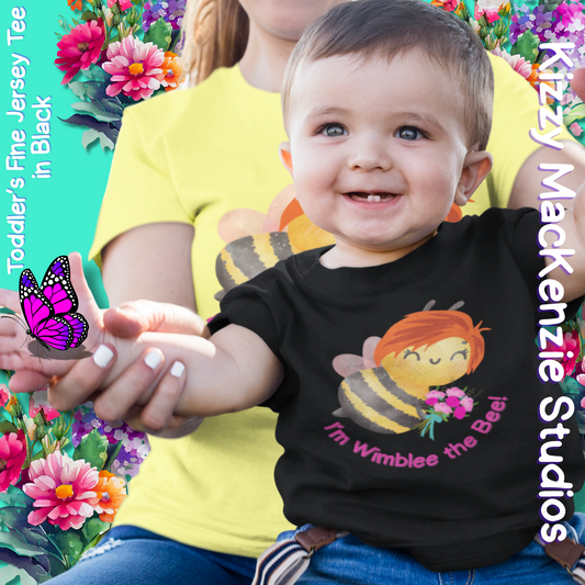 Wimblee the Bee Toddler's Spring Tee Shirt Honey Bee Flowers Nature Gift for Child