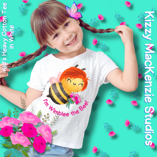 Wimblee the Bee Kids Spring Tee Shirt Bouquet of Flowers Nature Gift for Kids Honey Bee Art