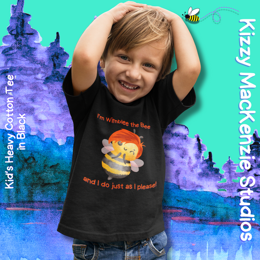 Wimblee the Bee T-Shirt for Kids Honey Bee Art Funny Shirt for Boys and Girls Nature Lover Gift for Kids