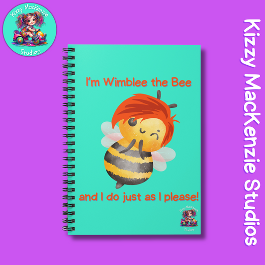 Wimblee the Bee Spiral Notebook Honey Bee Journal Funny Gift For Teacher