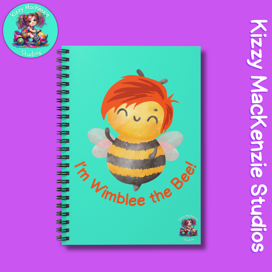 Wimblee the Bee Spiral Notebook Happy Honey Bee Red-Haired Gift Bee Art
