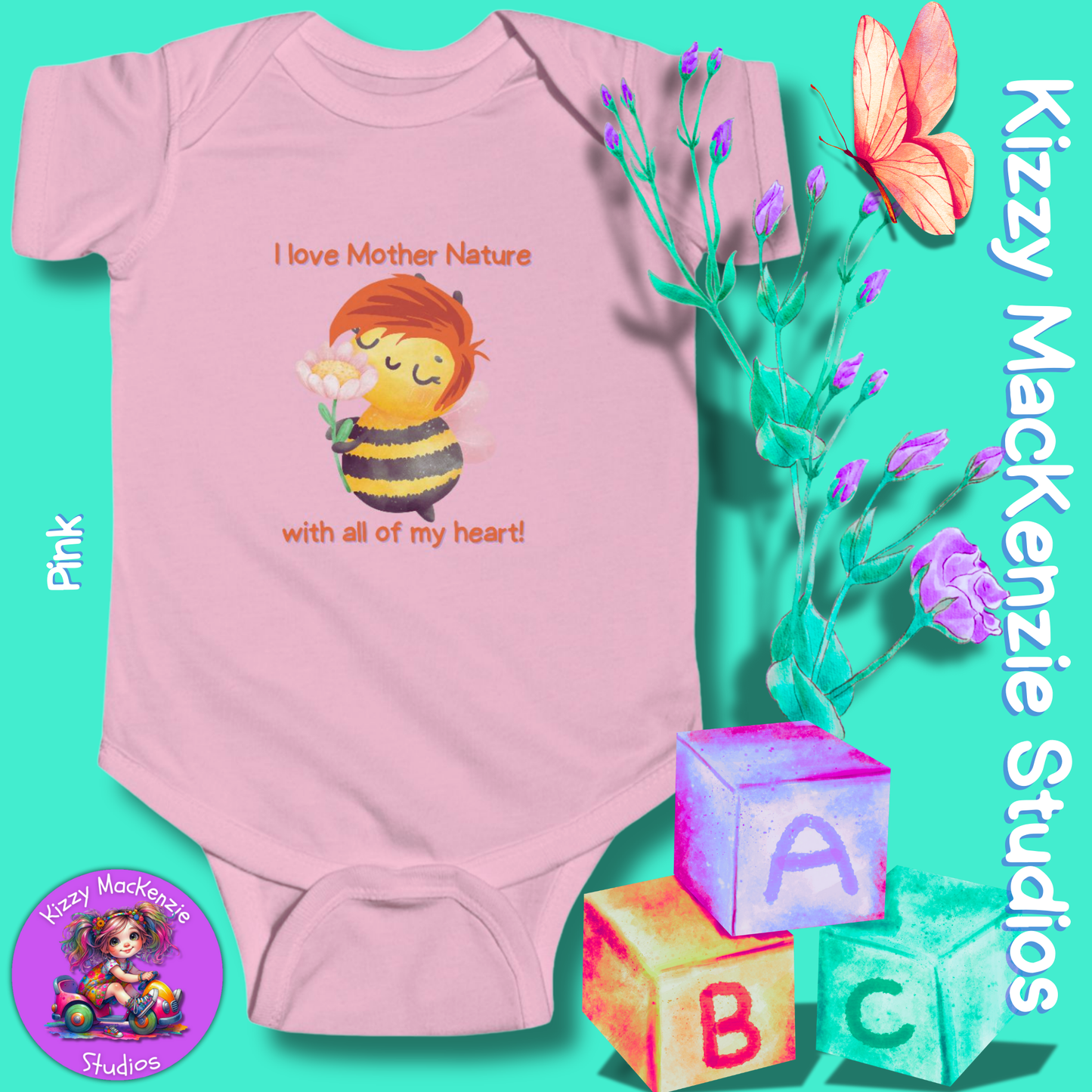 Wimblee the Bee Infant Fine Jersey Bodysuit Onesie Baby Shower Gift Baby Clothes Mother Nature Gift