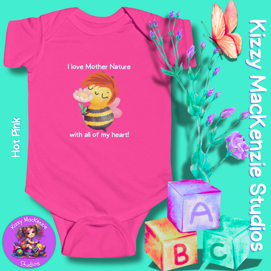 Wimblee the Bee Infant Fine Jersey Bodysuit Onesie Baby Shower Gift Baby Clothes Mother Nature Gift