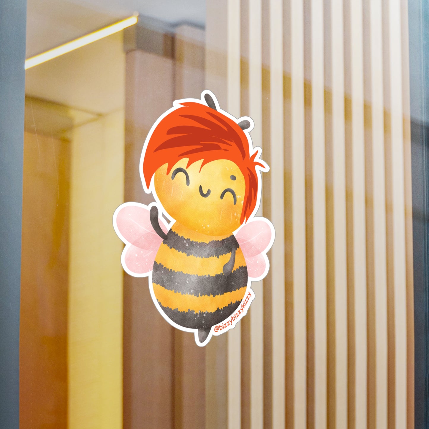 Wimblee the Bee Decal Colorful Honey Bee Kiss-Cut Vinyl Decals Cute Bee Art Gift