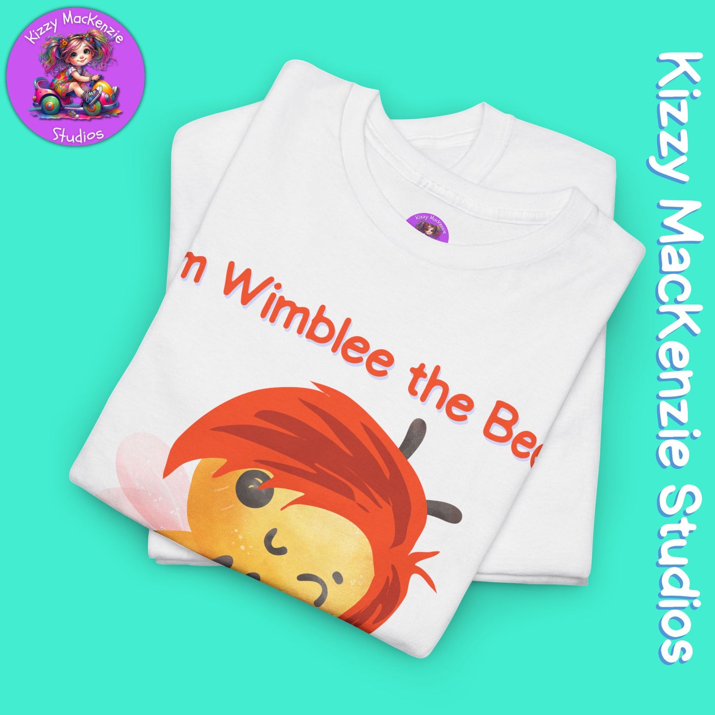 Wimblee the Bee Funny Honey Bee T-Shirt Spring Tee for Him or Her Teacher Appreciation Gift Unisex Heavy Cotton Tee