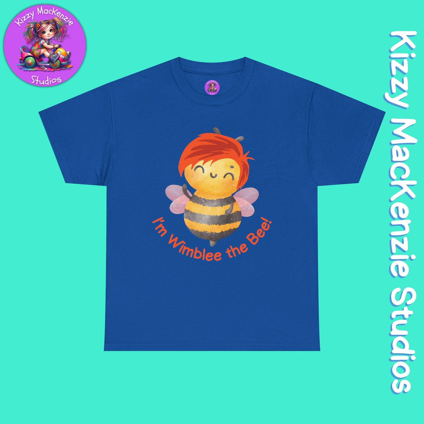 Wimblee the Bee Shirt Cute Honey Bee Tee Short Sleeve Shirt Redhead Gift for Him or Her Environment Shirt Adult Unisex Heavy Cotton Tee