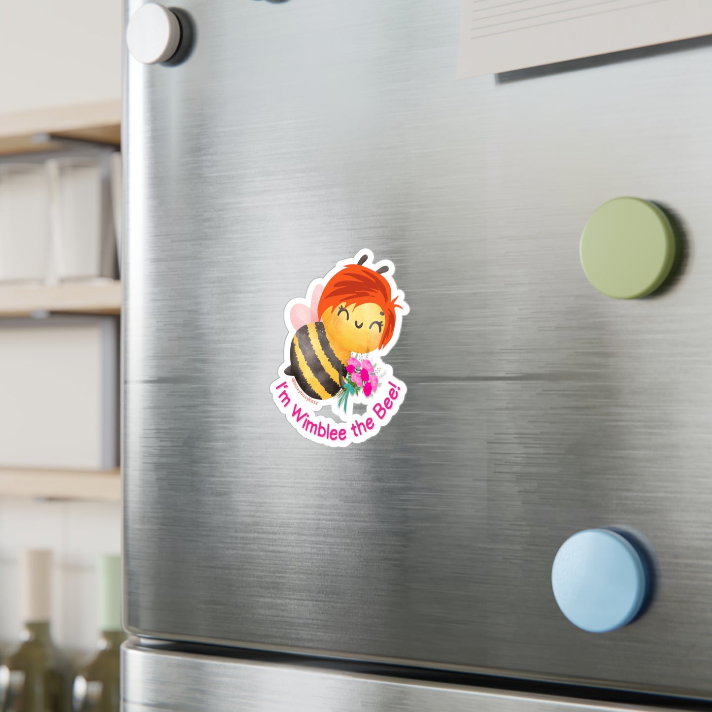 Wimblee the Bee Kiss-Cut Vinyl Decals Spring Flowers Decal Honey Bee Lover Gift Pollinator Decal