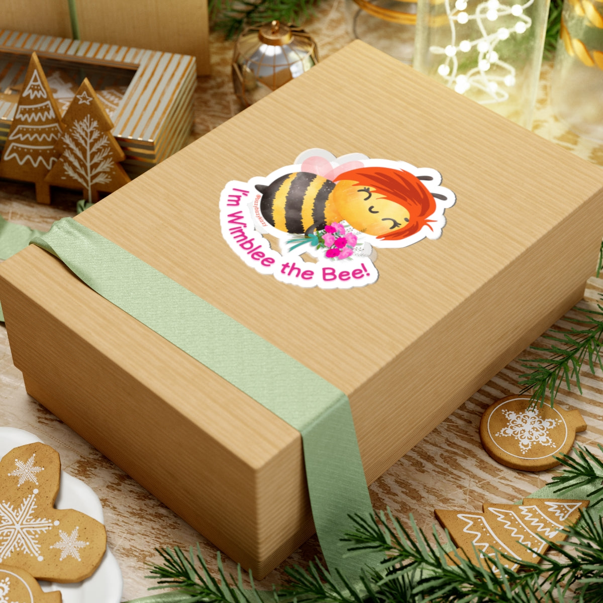 Wimblee the Bee Kiss-Cut Stickers Spring Flowers Gift Red-Haired Character for Kids Colorful Honey Bee Stickers
